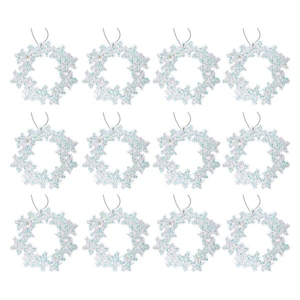 iH casadécor Whimsical Wreath Silver Plastic Hanging Ornaments - 12/Pack