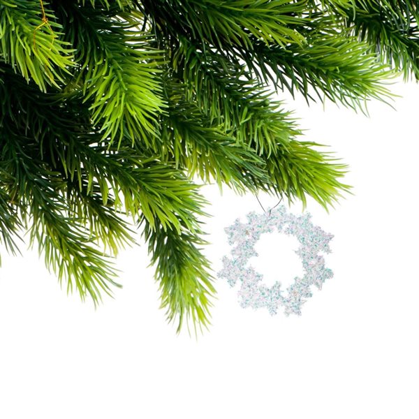 iH casadécor Whimsical Wreath Silver Plastic Hanging Ornaments - 12/Pack