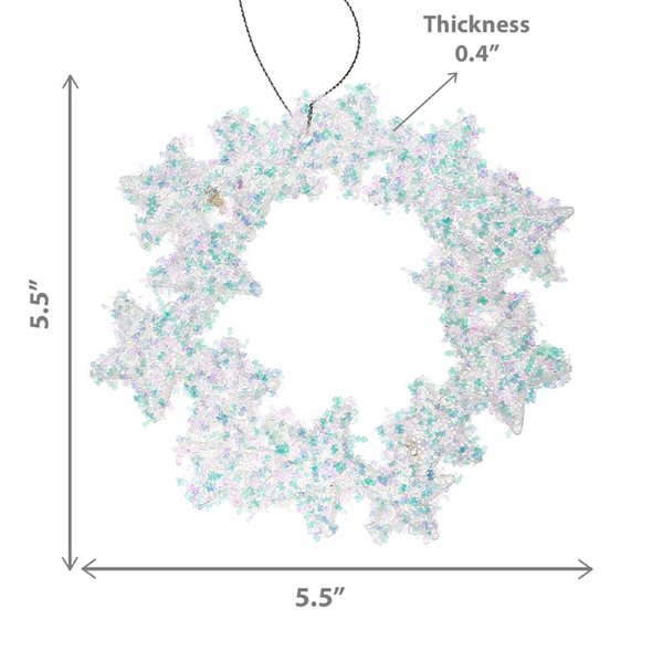 iH casadécor Whimsical Wreath Silver Plastic Hanging Ornaments - 12/Pack