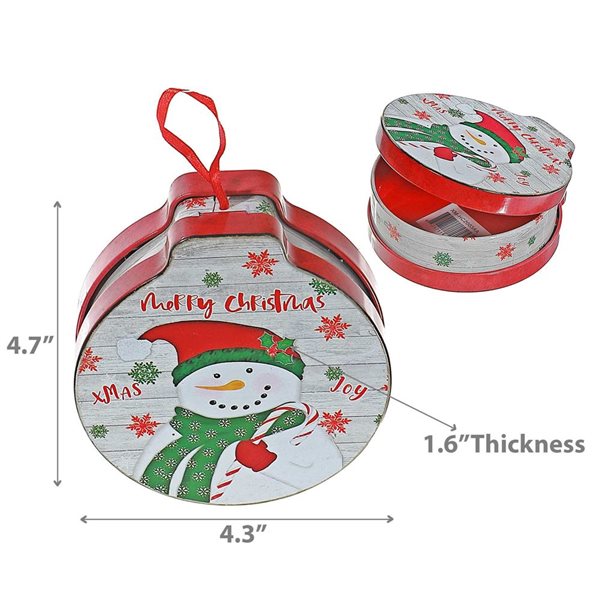 iH casadécor Tin Can Snowman Multicolour Plastic Hanging Ornaments - 5/Pack
