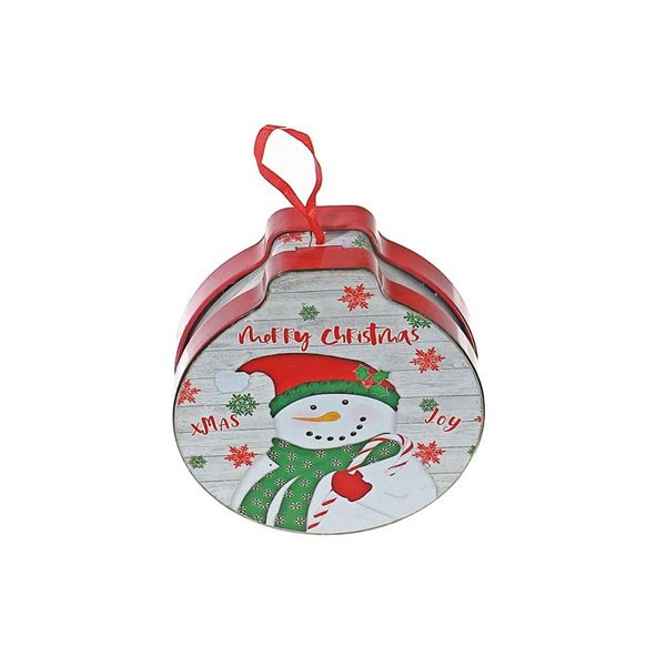 iH casadécor Tin Can Snowman Multicolour Plastic Hanging Ornaments - 5/Pack
