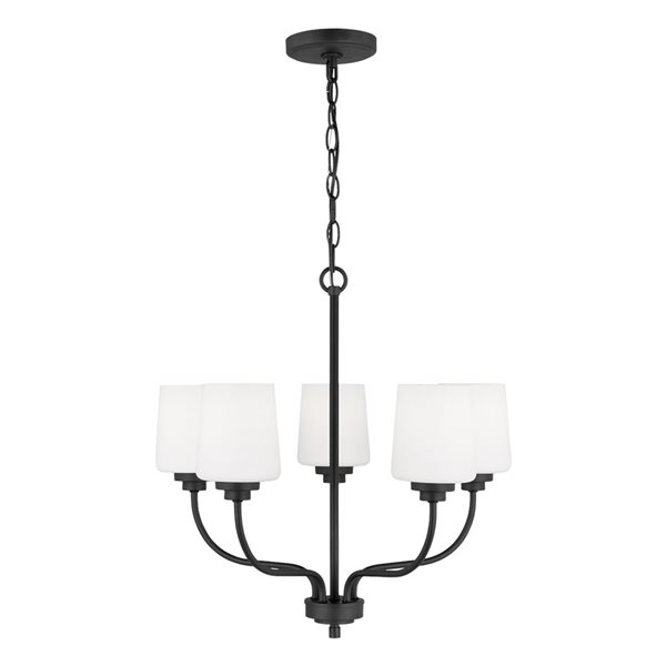 Generation Lighting Windom Traditional Shaded 5-Light Chandelier - Midnight Black