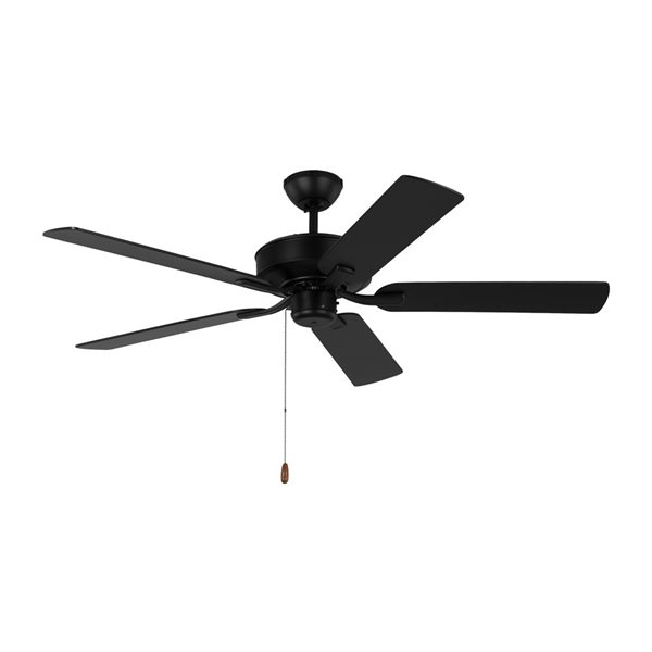 Generation Lighting Linden 52-in 5-Blade 3-Speed Ceiling Fan - Midnight Black