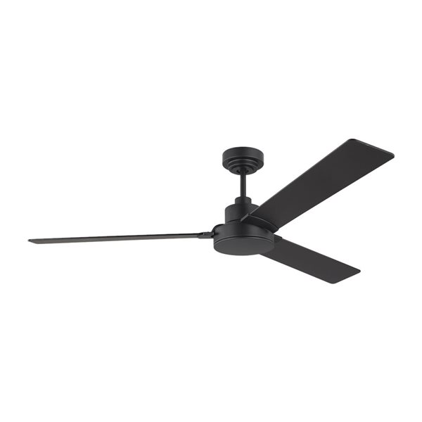 Generation Lighting Jovie 58-in 3-Blade 6-Speed Ceiling Fan - Black w/ Reversible Black/Walnut Blades