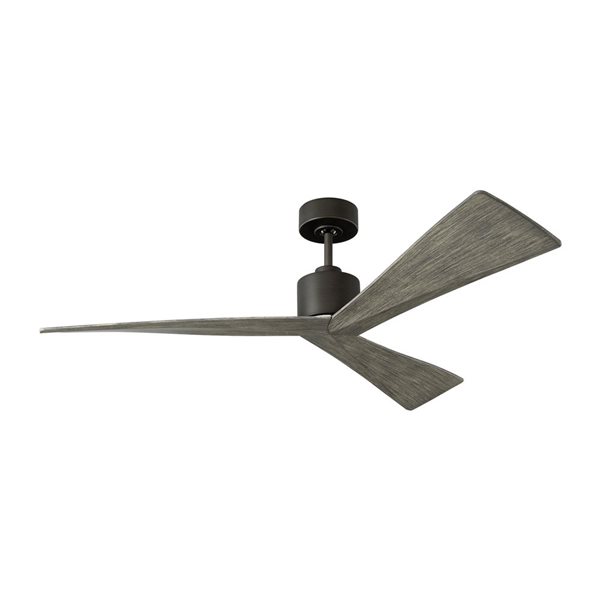Generation Lighting Adler 52-in 3-Blade 6-Speed Ceiling Fan - Antique Pewter w/ Light Grey Oak Blades