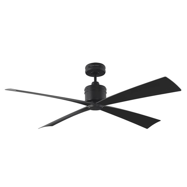 Generation Lighting Launceton 56-in 4-Blade 6-Speed Ceiling Fan - Midnight Black
