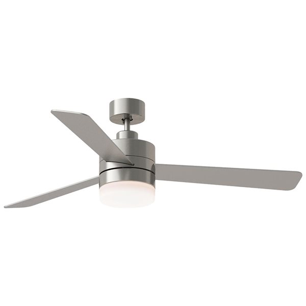 Generation Lighting Era 52-in 2 Opal Glass Shade Light 3-Blade 3-Speed Ceiling Fan - Silver w/ Walnut Blades
