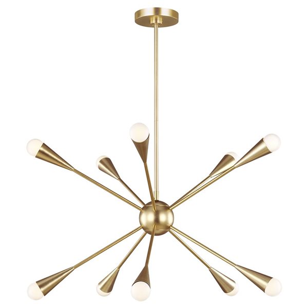 Generation Lighting Jax Vintage Tiered 10-Light Medium Chandelier - Burnished Brass