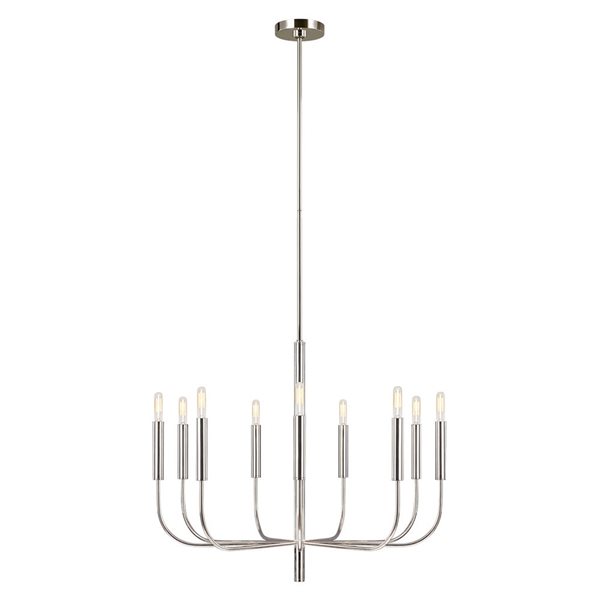 Generation Lighting Brianna Glam Tiered 9-Light Medium Chandelier - Polished Nickel