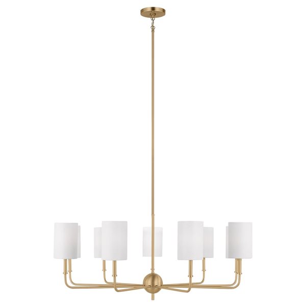 Generation Lighting Foxdale Transitional Tiered 9-Light Chandelier - Satin Brass