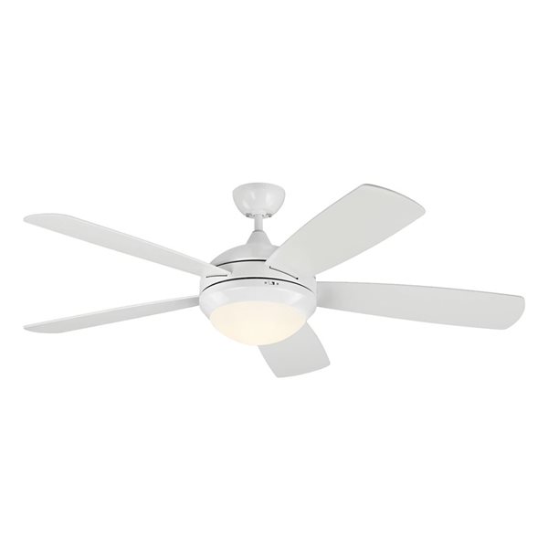 Generation Lighting Discus Smart 52-in Matte White Modern 3-Blade Integrated LED Ceiling Fan