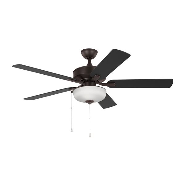 Generation Lighting Linden 52-in Bronze/Walnut Transitional Indoor/Outdoor 5 Reversible Blades LED Ceiling Fan