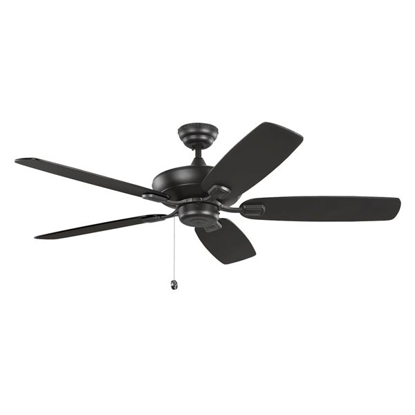 Generation Lighting Colony 52-in Midnight Black 5-Blade Modern Ceiling Fan Without Light