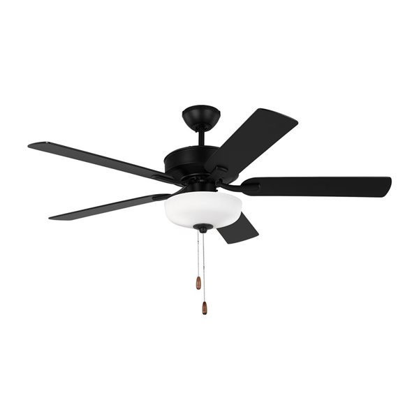 Generation Lighting Linden 52-in Black/Walnut Transitional Indoor 5 Reversible Blades LED Ceiling Fan