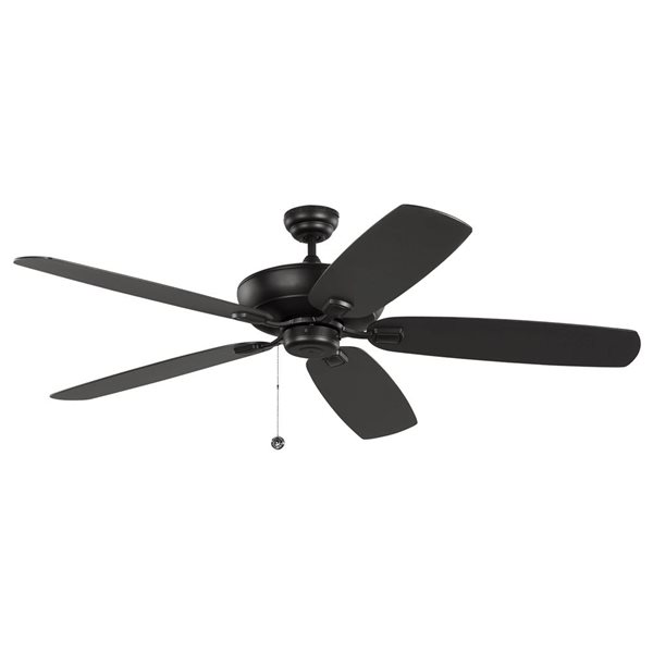 Generation Lighting Colony 60-in 5-Blade Black Transitional Indoor/Outdoor Ceiling Fan