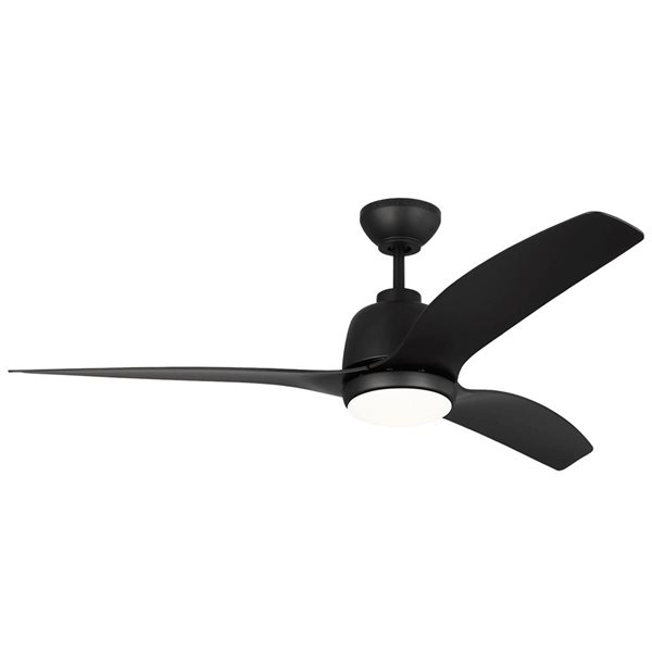 Generation Lighting Avila 52-in 3-Blade Black Modern Indoor/Outdoor LED Ceiling Fan w/ Remote