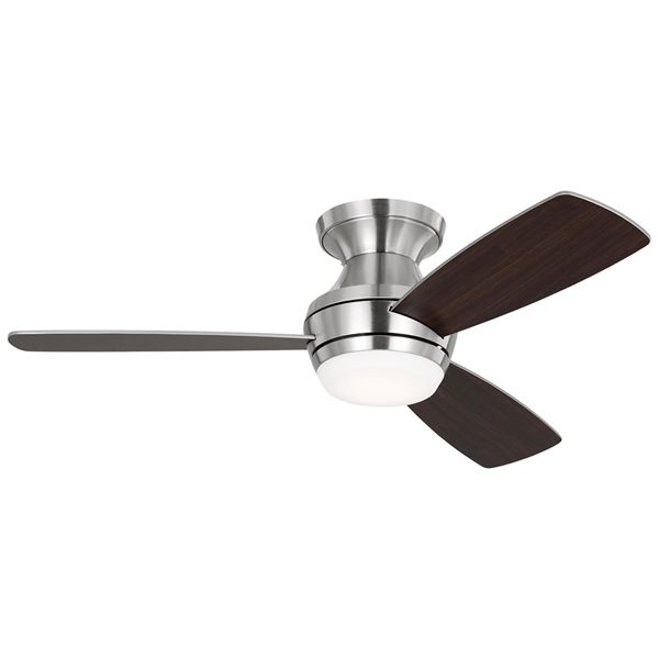 Generation Lighting Ikon 44-in 3-Blade Brushed Steel Modern Indoor LED Ceiling Fan w/ Remote