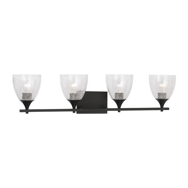 Generation Lighting Toffino 4-Light Black Vanity Light Bar