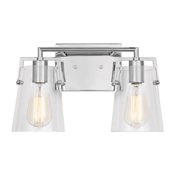 Generation Lighting Crofton 2-Light Chrome Vanity Light Bar