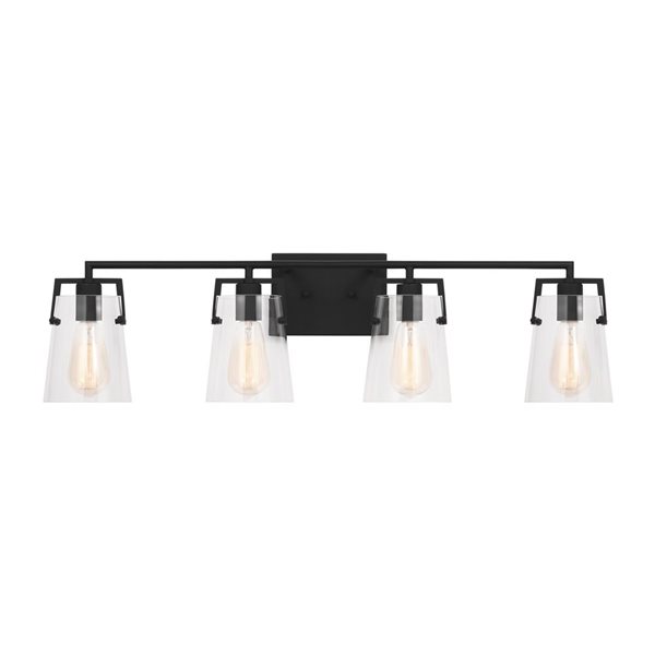 Generation Lighting Crofton 4-Light Black Vanity Light Bar