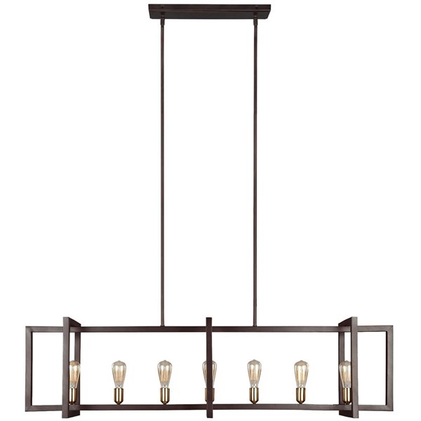 Generation Lighting Finnegan 7-Light Bronze Large Linear Chandelier