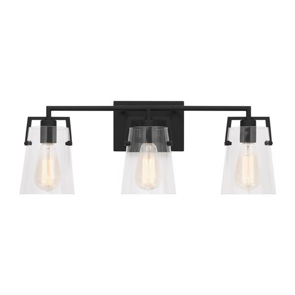 Generation Lighting Crofton 3-Light Black Vanity Light Bar