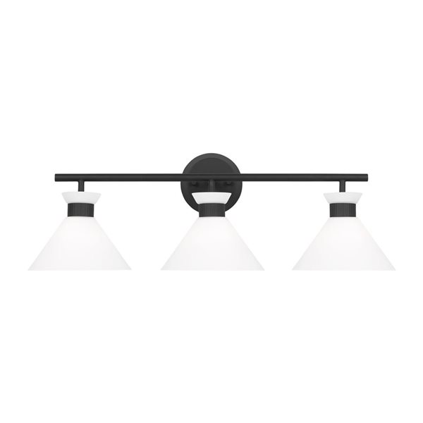 Generation Lighting Belcarra 3-Light Black Vanity Light Bar