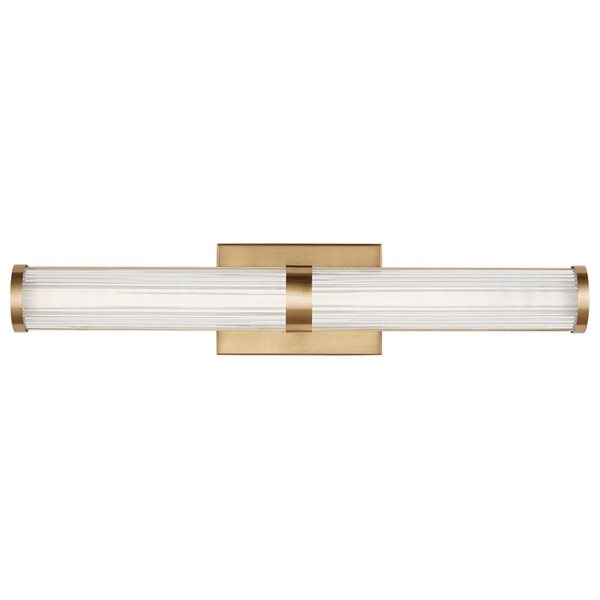 Generation Lighting Syden 24-in Brass Transitional 1-Light Medium Vanity Light w/ Frosted Clear Glass Shades