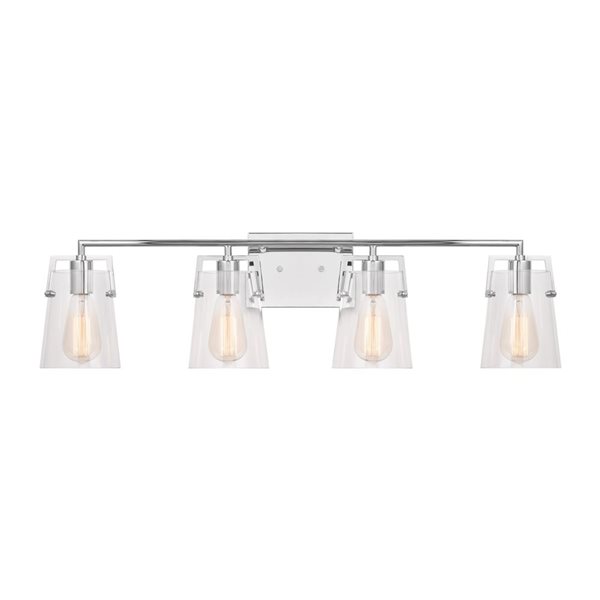 Generation Lighting Crofton 4-Light Chrome Vanity Light Bar