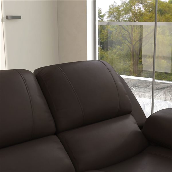 HOMCOM Reclining Loveseat in PU Leather - Brown