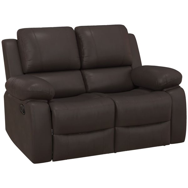 HOMCOM Reclining Loveseat in PU Leather - Brown