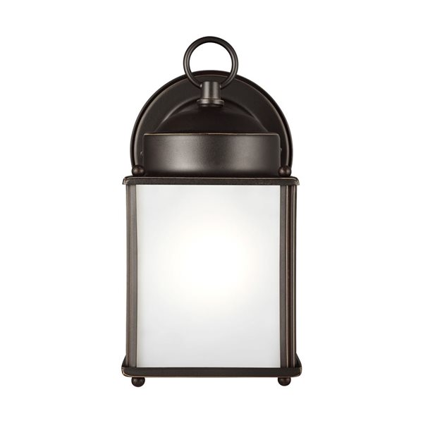 Generation Lighting New Castle 4.25 W x 8.25-in H Antique Bronze Metal Traditional Outdoor Lantern-Style Wall Sconce
