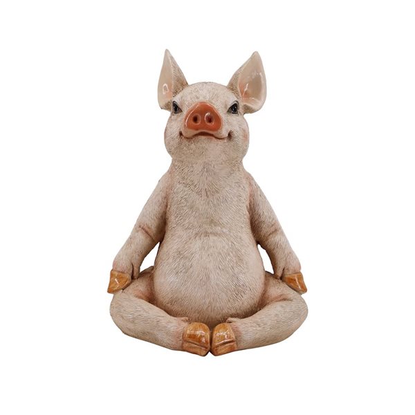Hi-Line Gift Ltd. 12.99-in Pig In Meditation Garden Statue
