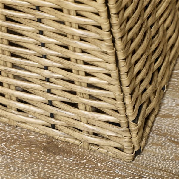 HOMCOM 21.7 W x 9.8-in H Brown Handwoven Plastic Rustic Christmas Tree Base Cover