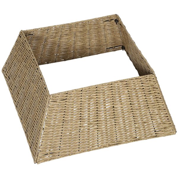 HOMCOM 21.7 W x 9.8-in H Brown Handwoven Plastic Rustic Christmas Tree Base Cover