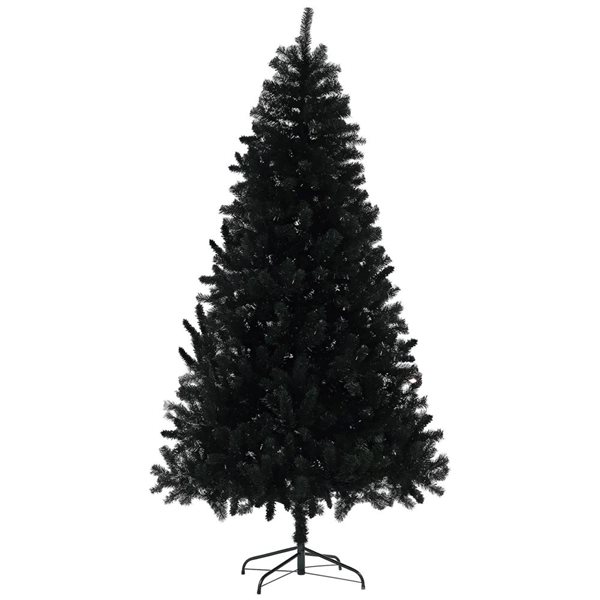 HOMCOM 7.5-ft H Black Full Artificial Christmas Tree w/ Steel Base - 1346 Tips