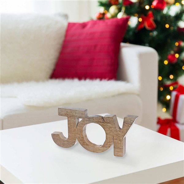 iH casadécor Wooden Joy Décor Christmas Figurine
