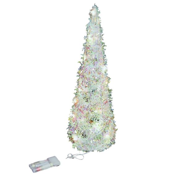iH casadécor Medium LED Whimsical Cone Tree Christmas Figurine - 23.6-in