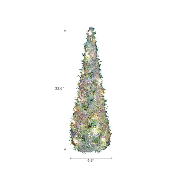 iH casadécor Medium LED Whimsical Cone Tree Christmas Figurine - 23.6-in