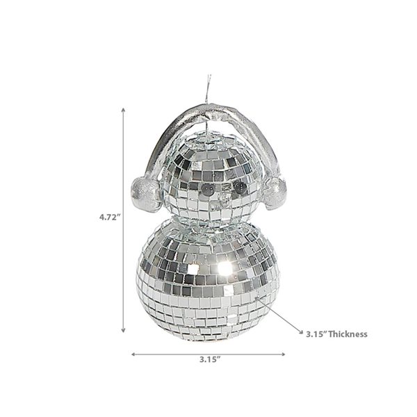 iH casadécor Silver Disco Snowman with Earmuffs Christmas Figurine Set - 2/Pack