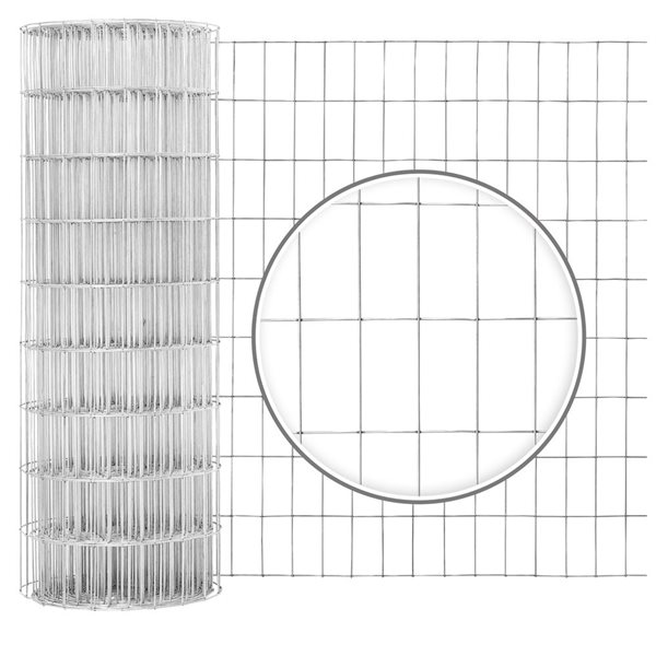 Fencer Wire 4-ft x 50-ft 12.5-Gauge Silver Galvanized Steel Welded Wire Fence - 2 x 4-in Mesh