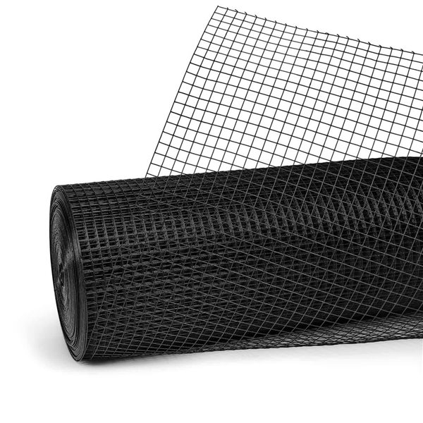 Fencer Wire 2-ft x 100-ft 19-Gauge Black Vinyl-Coated Steel Hardware Cloth - 1/2 x 1/2-in Mesh