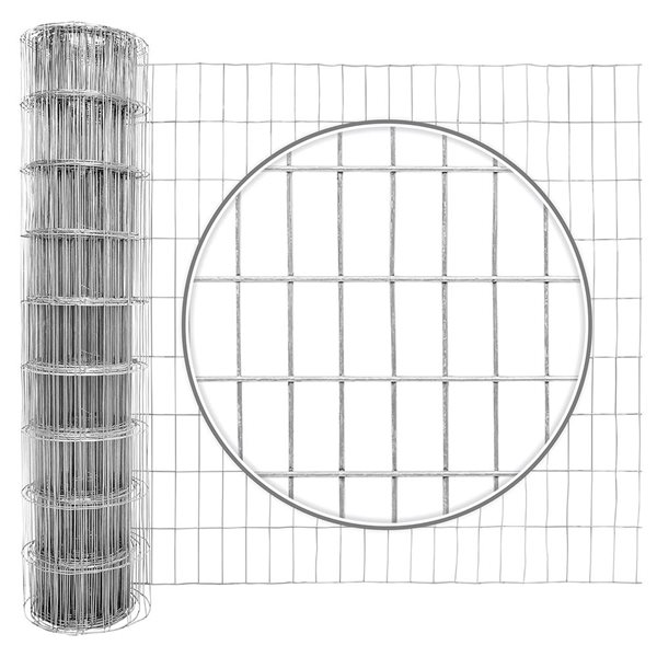 Fencer Wire 2-ft x 100-ft 16-Gauge Silver Galvanized Steel Welded Wire Fence - 1/2 x 1-in Mesh