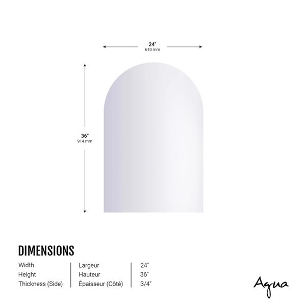 Agua Canada Odile 24x36-in Frameless Arch Mirror