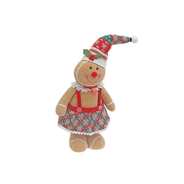 iH casadécor Gingerbread Baker Girl Plush Stander Figurine - 1-Pack