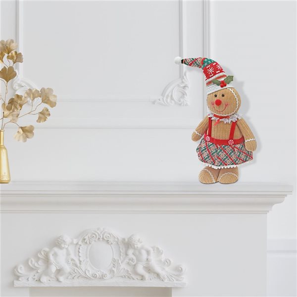 iH casadécor Gingerbread Baker Girl Plush Stander Figurine - 1-Pack