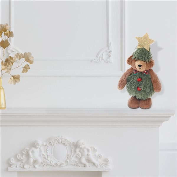 iH casadécor 15-in Nicholas Teddy Bear Plush Stander Figurine - 1-Pack