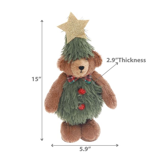 iH casadécor 15-in Nicholas Teddy Bear Plush Stander Figurine - 1-Pack