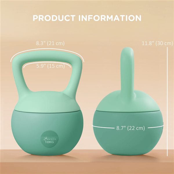 Soozier 22-lb Soft Plastic Training Kettlebell - Green