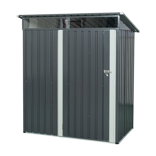 Mondawe 5 x 4-ft Grey Galvanized Steel Lean-to Storage Shed
